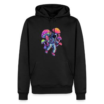 Astronaute Astronaute Champignon De Fête Psychédélique - Sweat à capuche Premium bio Homme - noir - Devant - Nico (187cm)
