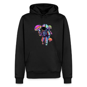 Festival de musique Trippy Astronaute EDM Rave - Sweat à capuche Premium bio Homme - noir - Devant - Nico (187cm)