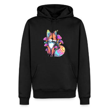 Psychedelic EDM Forest Art Trippy Fox Lover - Männer Premium Bio Hoodie - Schwarz - Vorne - Nico (187cm)