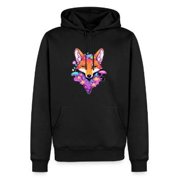 Fox Lover Trippy Forest Art Psychedelic Rave - Männer Premium Bio Hoodie - Schwarz - Vorne - Nico (187cm)