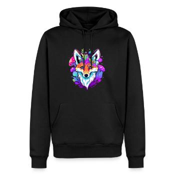 Magic Forest Mushroom Fox Art Trippy Festival Rave - Männer Premium Bio Hoodie - Schwarz - Vorne - Nico (187cm)