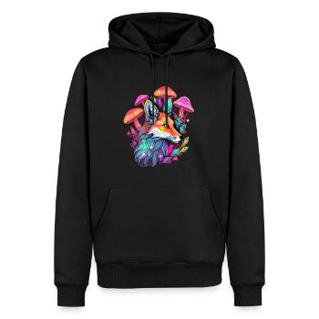 Magic Forest Art Trippy Fox Psychedelic Rave - Männer Premium Bio Hoodie - Schwarz - Vorne - Nico (187cm)