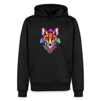 EDM Fête Renard Amateur de musique électronique Forêt Rave - Sweat à capuche Premium bio Homme - noir - Devant - Nico (187cm)