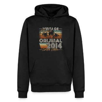 Jahrgang 2014 Geburtstagsgeschenk Geboren im Jahr 2014 - Männer Premium Bio Hoodie - Schwarz - Vorne - Nico (187cm)