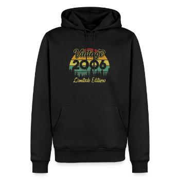 Jahrgang 2006 limitierte Auflage - Männer Premium Bio Hoodie - Schwarz - Vorne - Nico (187cm)