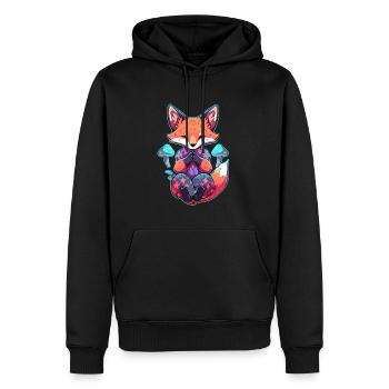 Magic Forest Lover Trippy Fox Art Psychedelic Rave - Männer Premium Bio Hoodie - Schwarz - Vorne - Nico (187cm)