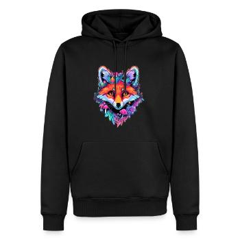 Fox Lover EDM Forest Festival Trippy Forest Rave - Men’s Premium Organic Hoodie - black - Front - Nico (187cm)