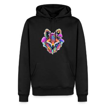 Spiritual Fox EDM Trippy Festival MushroomTekk - Men’s Premium Organic Hoodie - black - Front - Nico (187cm)