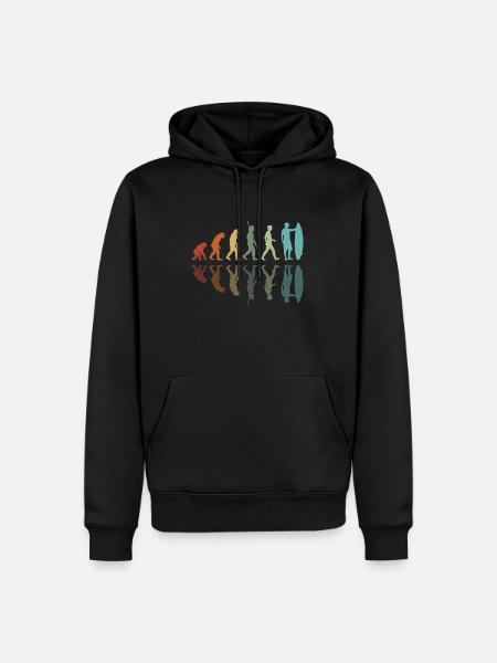 Evolution of Surfing - Men’s Premium Organic Hoodie - black
