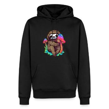 Rave psychédélique mignonne et trippante - Sweat à capuche Premium bio Homme - noir - Devant - Nico (187cm)