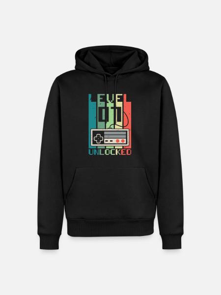 Level 7 Unlocked - Men’s Premium Organic Hoodie - black