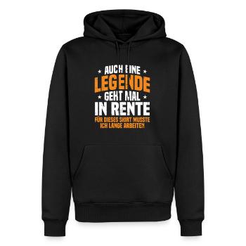 Auch Eine Legende Geht Mal In Rente Geschenk Rente - Männer Premium Bio Hoodie - Schwarz - Vorne - Nico (187cm)