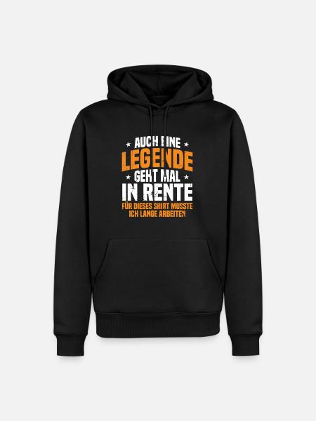 Auch Eine Legende Geht Mal In Rente Geschenk Rente - Männer Premium Bio Hoodie - Schwarz