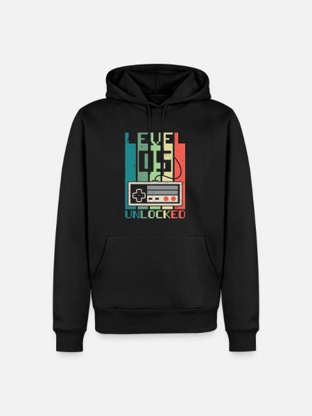 Level 5 Unlocked - Men’s Premium Organic Hoodie - black