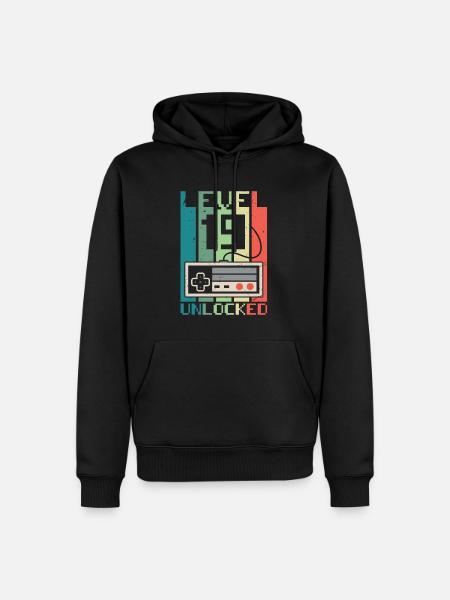 Level 19 freigeschaltet - Männer Premium Bio Hoodie - Schwarz