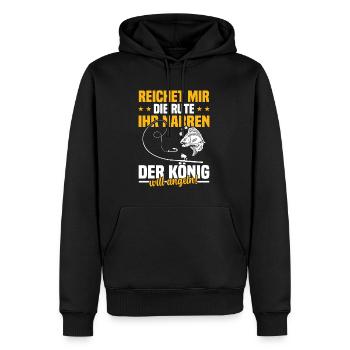 Reichet mir die rute ihr der könig will angeln! - Männer Premium Bio Hoodie - Schwarz - Vorne - Nico (187cm)