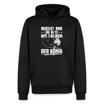 Reichet mir die rute ihr der könig will angeln! - Männer Premium Bio Hoodie - Schwarz - Vorne - Nico (187cm)