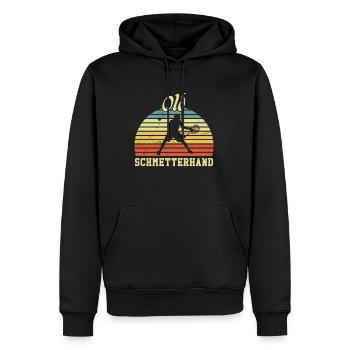 Tennis Retro Old Schmetterhand - Männer Premium Bio Hoodie - Schwarz - Vorne - Nico (187cm)