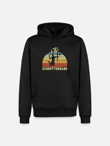 Volleyball Spieler Old Schmetterhand - Männer Premium Bio Hoodie - Schwarz