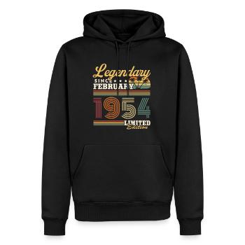 Légendaire depuis Février 1954 Vintage Cadeau - Sweat à capuche Premium bio Homme - noir - Devant - Nico (187cm)