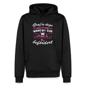 Großartige Mütter werden zur Oma befördert - Männer Premium Bio Hoodie - Schwarz - Vorne - Nico (187cm)