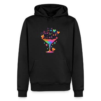 Cal Lover Love Cocktail EDM Fête de la Saint-Valentin - Sweat à capuche Premium bio Homme - noir - Devant - Nico (187cm)