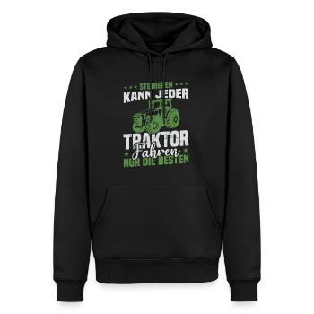 Studieren kann jeder traktor fahren nur die besten - Männer Premium Bio Hoodie - Schwarz - Vorne - Nico (187cm)