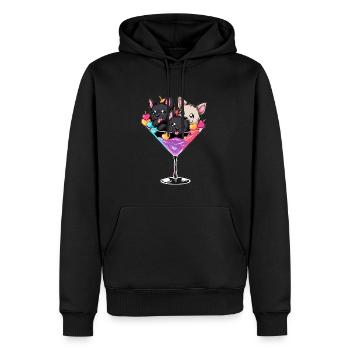 Puppy Lover Love Cocktail Saint-Valentin - Sweat à capuche Premium bio Homme - noir - Devant - Nico (187cm)
