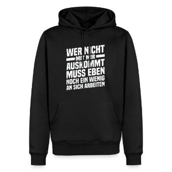 Those who don't get along with me work on themselves - Men’s Premium Organic Hoodie - black - Front - Nico (187cm)