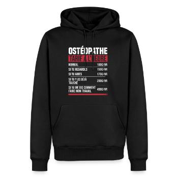 Osteopath Stundensatz Geschenkidee Humor - Männer Premium Bio Hoodie - Schwarz - Vorne - Nico (187cm)