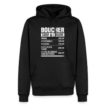 Metzger Stundensatz Humor Geschenkidee - Männer Premium Bio Hoodie - Schwarz - Vorne - Nico (187cm)