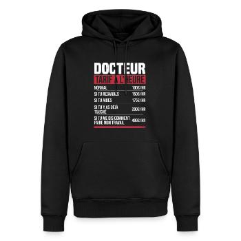 Doktor Stundensatz Humor Geschenkidee - Männer Premium Bio Hoodie - Schwarz - Vorne - Nico (187cm)