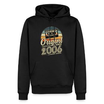 Original Since 2006 Vintage Birthday Gift - Men’s Premium Organic Hoodie - black - Front - Nico (187cm)