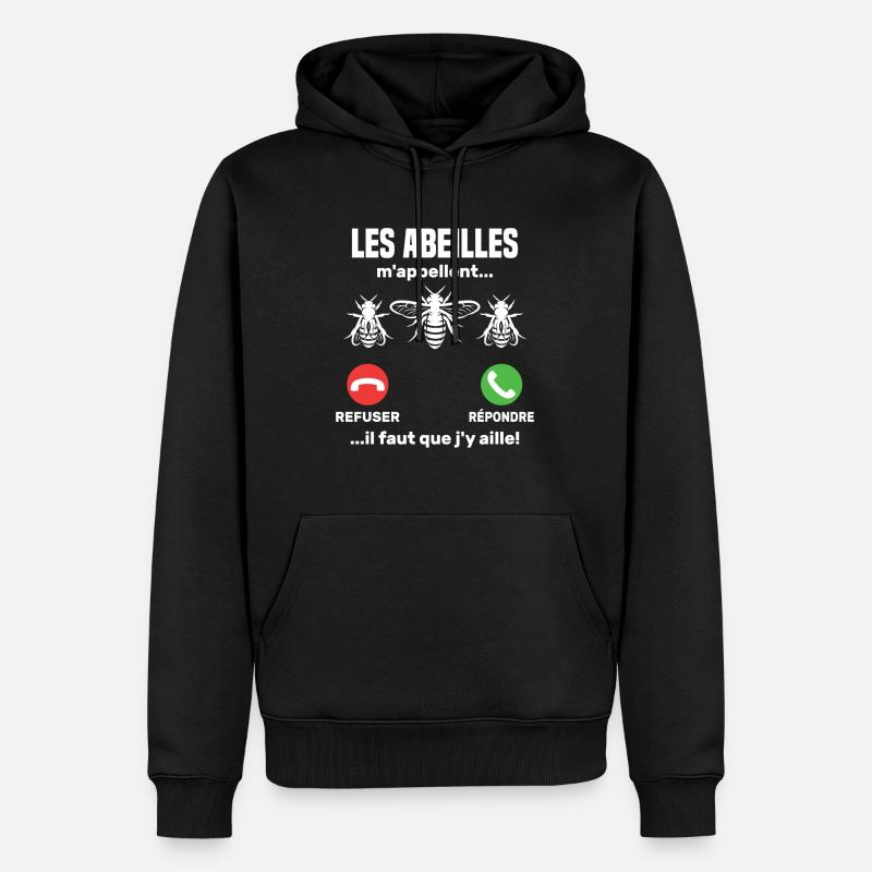 Les abeilles m appellent... - Sweat à capuche Premium bio Homme - noir