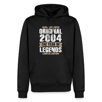 Legend 2004 Original Vintage Birthday Gift - Men’s Premium Organic Hoodie - black - Front - Nico (187cm)