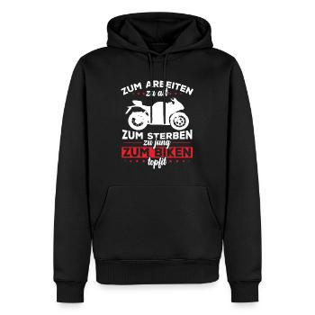 Pour faire du vélo en pleine forme - Sweat à capuche Premium bio Homme - noir - Devant - Nico (187cm)