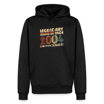 Légendaire depuis 2004 Vintage cadeau d’anniversaire - Sweat à capuche Premium bio Homme - noir - Devant - Nico (187cm)