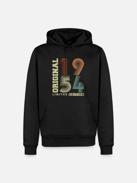 Original 1954 Vintage rétro Vintage anniversaire - Sweat à capuche Premium bio Homme - noir