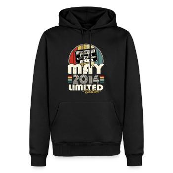 Mai 2014 Vintage Retro Geburtstagsgeschenk - Männer Premium Bio Hoodie - Schwarz - Vorne - Nico (187cm)