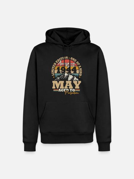 Mai 1944 Vintage Retro Geburtstagsgeschenk - Herre Premium økologisk hoodie - sort
