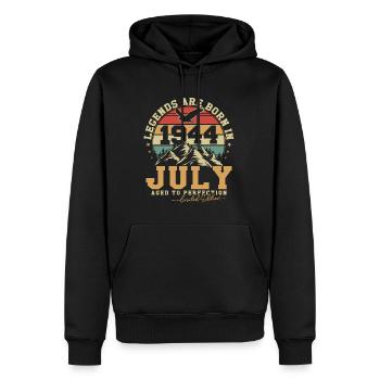 Juillet 1984 Vintage Rétro Anniversaire 1984 Cadeau - Sweat à capuche Premium bio Homme - noir - Devant - Nico (187cm)