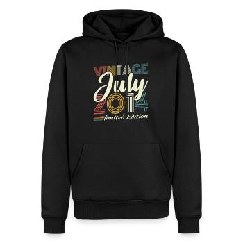 Juli 2014 Vintage Retro Geburtstagsgeschenk - Männer Premium Bio Hoodie - Schwarz - Vorne - Nico (187cm)
