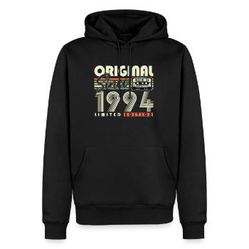 Original depuis 1994 Cadeau d’anniversaire vintage - Sweat à capuche Premium bio Homme - noir - Devant - Nico (187cm)