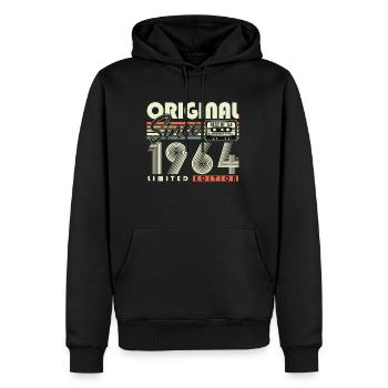 Original Since 1964 Vintage Birthday Gift - Men’s Premium Organic Hoodie - black - Front - Nico (187cm)