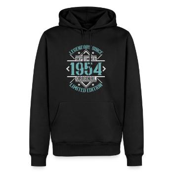 Vintage September 1954 Retro Birthday Gift - Men’s Premium Organic Hoodie - black - Front - Nico (187cm)