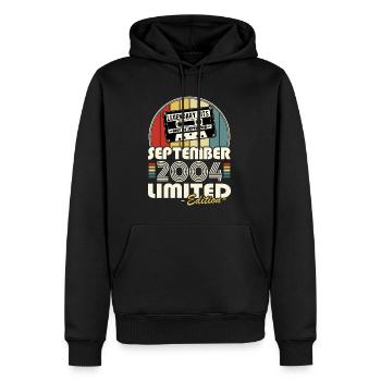 Legendary since September 2004 Vintage Birthday - Men’s Premium Organic Hoodie - black - Front - Nico (187cm)