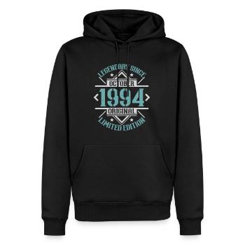 Vintage October 1994 Retro Birthday Gift - Men’s Premium Organic Hoodie - black - Front - Nico (187cm)
