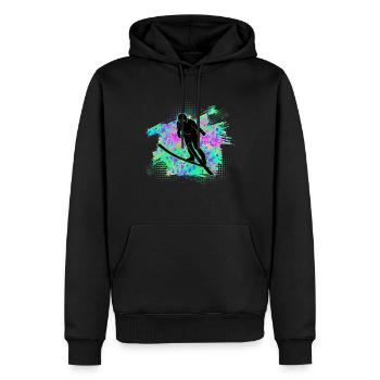 Skispringen - Männer Premium Bio Hoodie - Schwarz - Vorne - Nico (187cm)