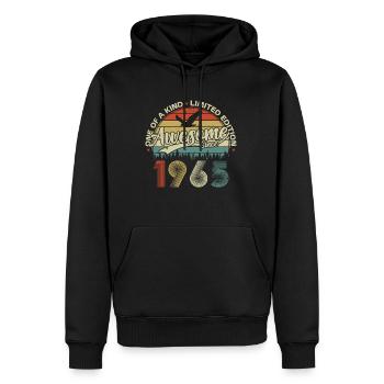 Vintage 1965 Rétro Cadeau D'anniversaire 60 Ans - Sweat à capuche Premium bio Homme - noir - Devant - Nico (187cm)