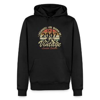 Les Légendes Sont Nées En 2007 Vintage Cadeau - Sweat à capuche Premium bio Homme - noir - Devant - Nico (187cm)